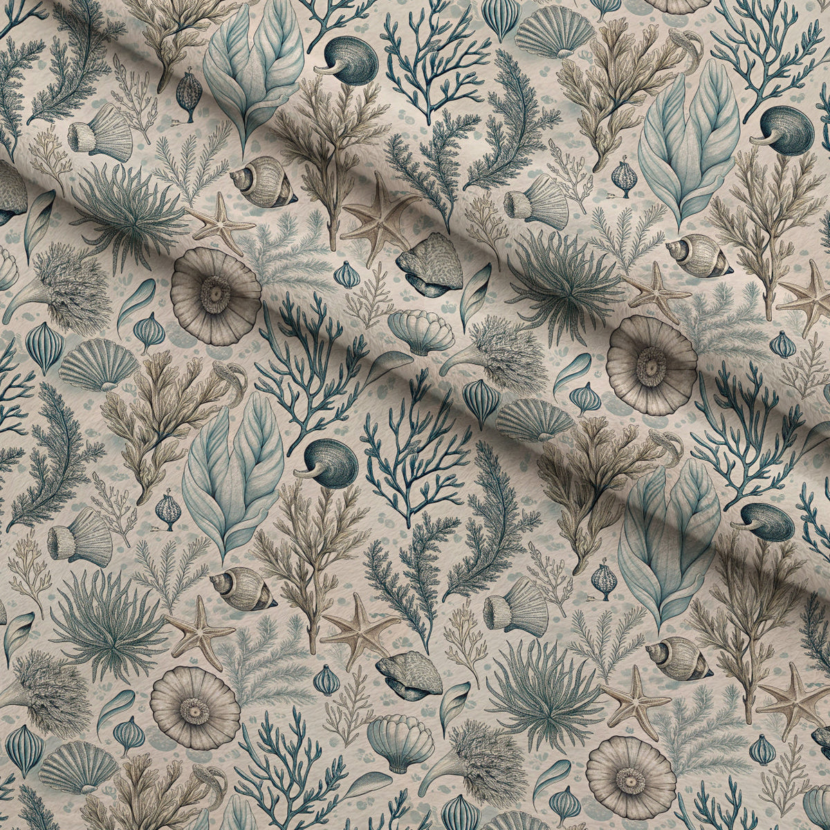 Reef Reverie Pattern 7 Fleece Fabric — fleece fabric folded close-up preview (mv-fleece-v1:lying)