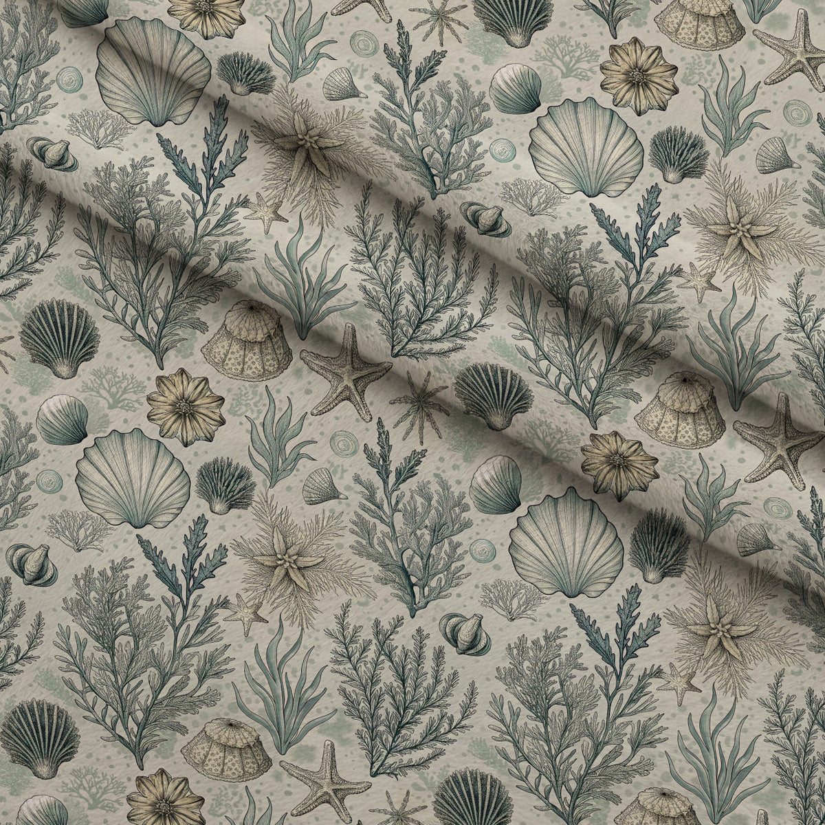 Reef Reverie Pattern 8 Fleece Fabric — fleece fabric folded close-up preview (mv-fleece-v1:lying)