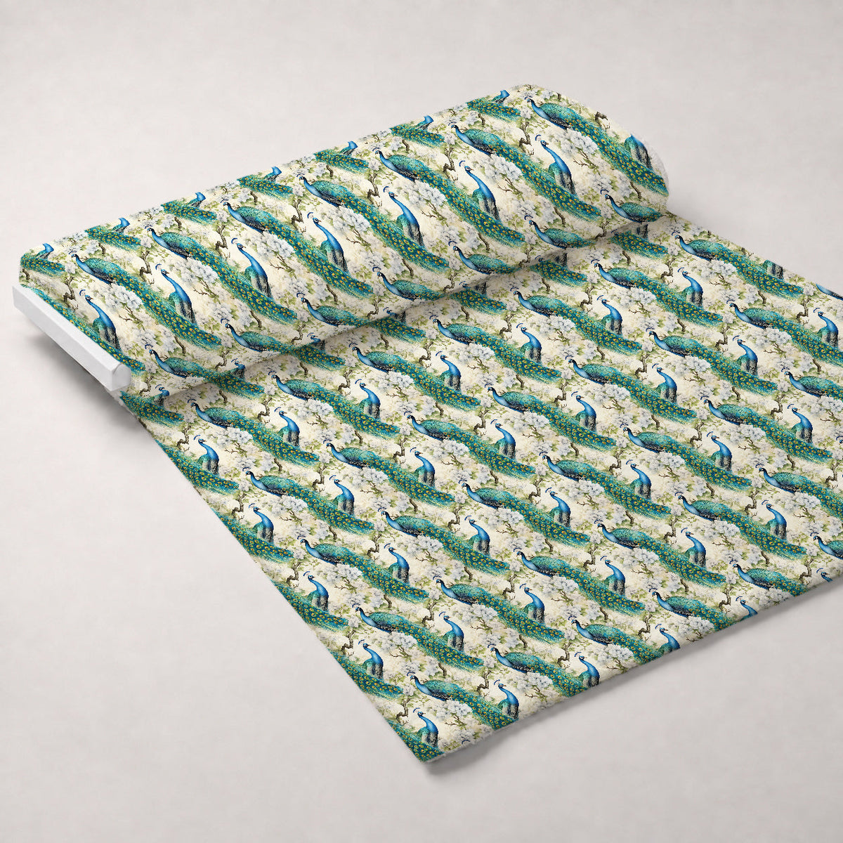 Regal Plumes Pattern 1 Fleece Fabric — fleece fabric unrolled bolt preview (mv-fleece-v1:bolt)