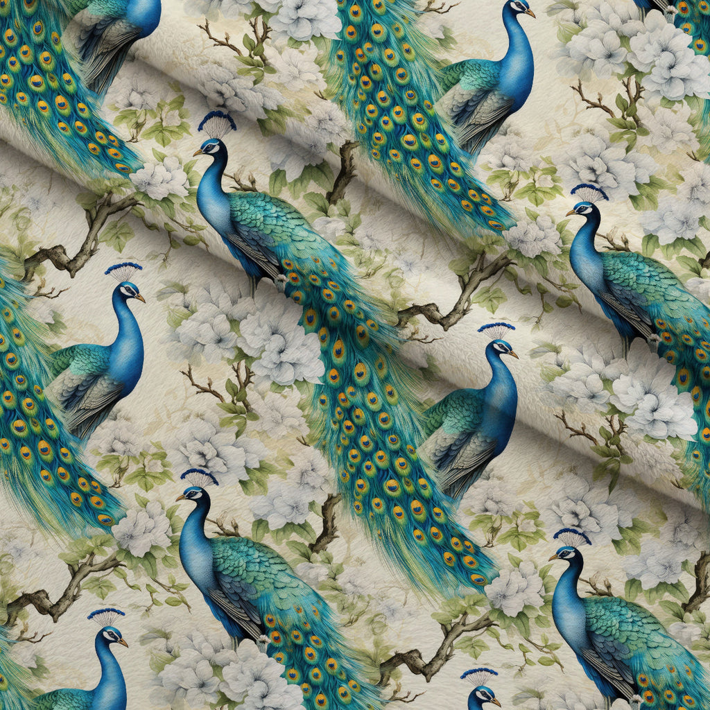 Regal Plumes Pattern 1 Fleece Fabric — fleece fabric folded close-up preview (mv-fleece-v1:lying)