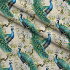 Regal Plumes Pattern 1 Fleece Fabric — fleece fabric folded close-up preview (mv-fleece-v1:lying)