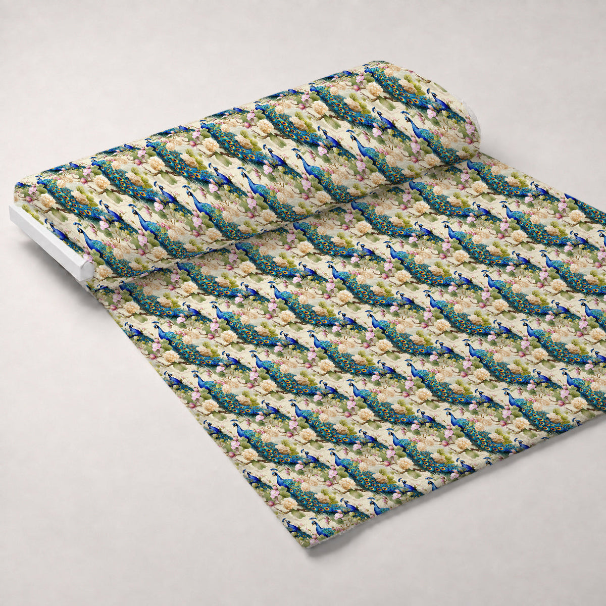 Regal Plumes Pattern 2 Fleece Fabric — fleece fabric unrolled bolt preview (mv-fleece-v1:bolt)