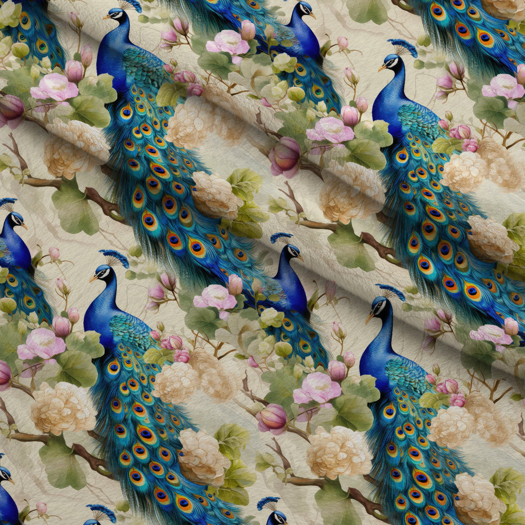 Regal Plumes Pattern 2 Fleece Fabric — fleece fabric folded close-up preview (mv-fleece-v1:lying)