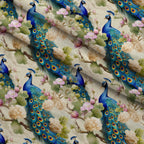 Regal Plumes Pattern 2 Fleece Fabric — fleece fabric folded close-up preview (mv-fleece-v1:lying)