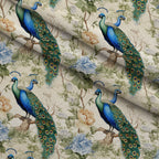 Regal Plumes Pattern 3 Fleece Fabric — fleece fabric folded close-up preview (mv-fleece-v1:lying)
