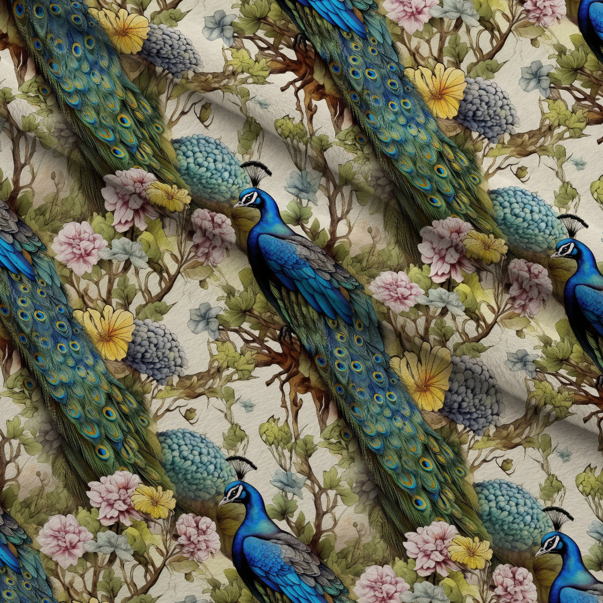 Regal Plumes Pattern 4 Fleece Fabric — fleece fabric folded close-up preview (mv-fleece-v1:lying)