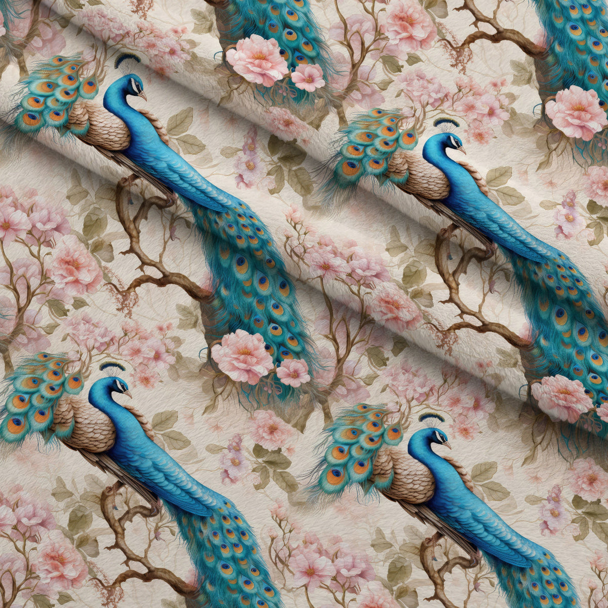 Regal Plumes Pattern 5 Fleece Fabric — fleece fabric folded close-up preview (mv-fleece-v1:lying)