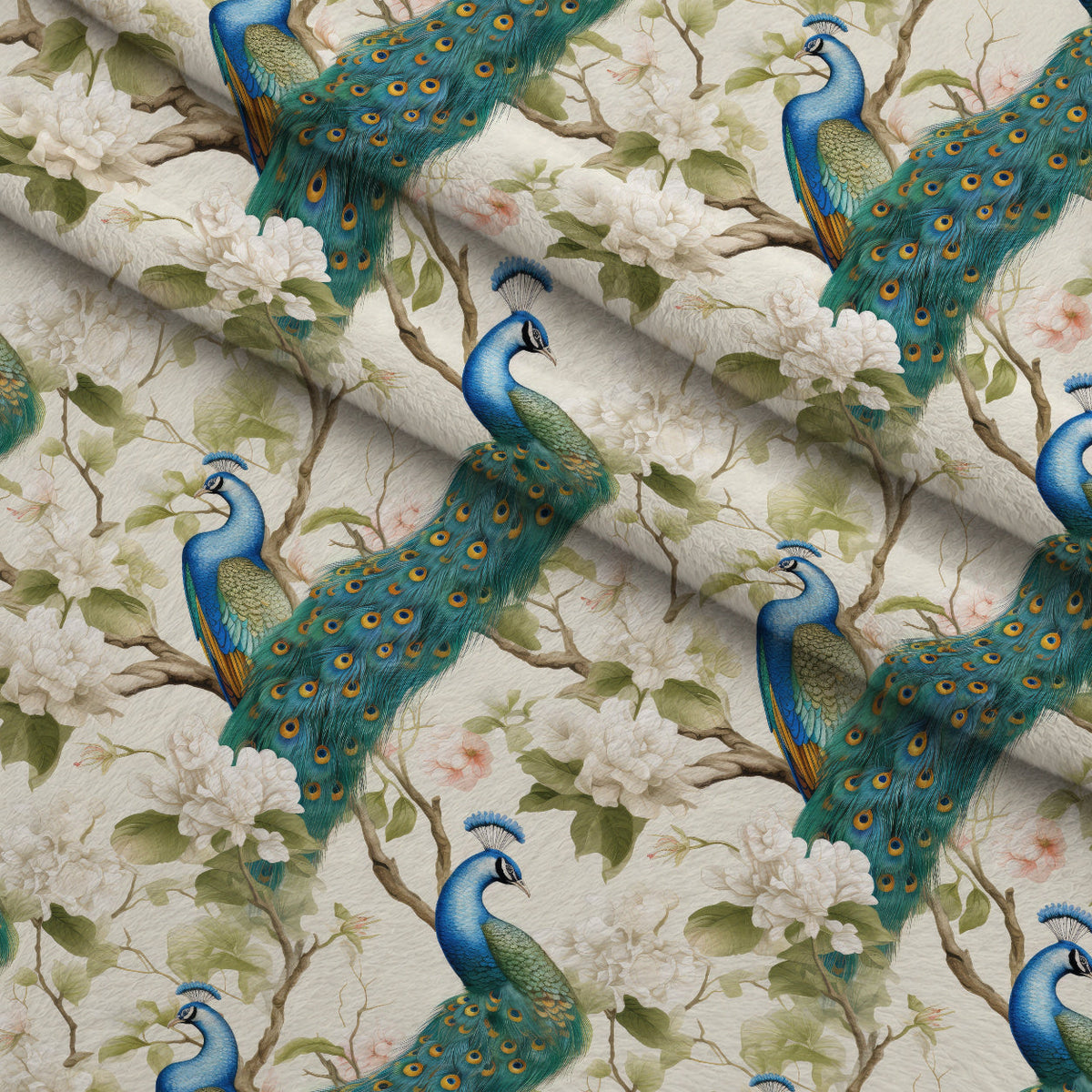 Regal Plumes Pattern 6 Fleece Fabric — fleece fabric folded close-up preview (mv-fleece-v1:lying)