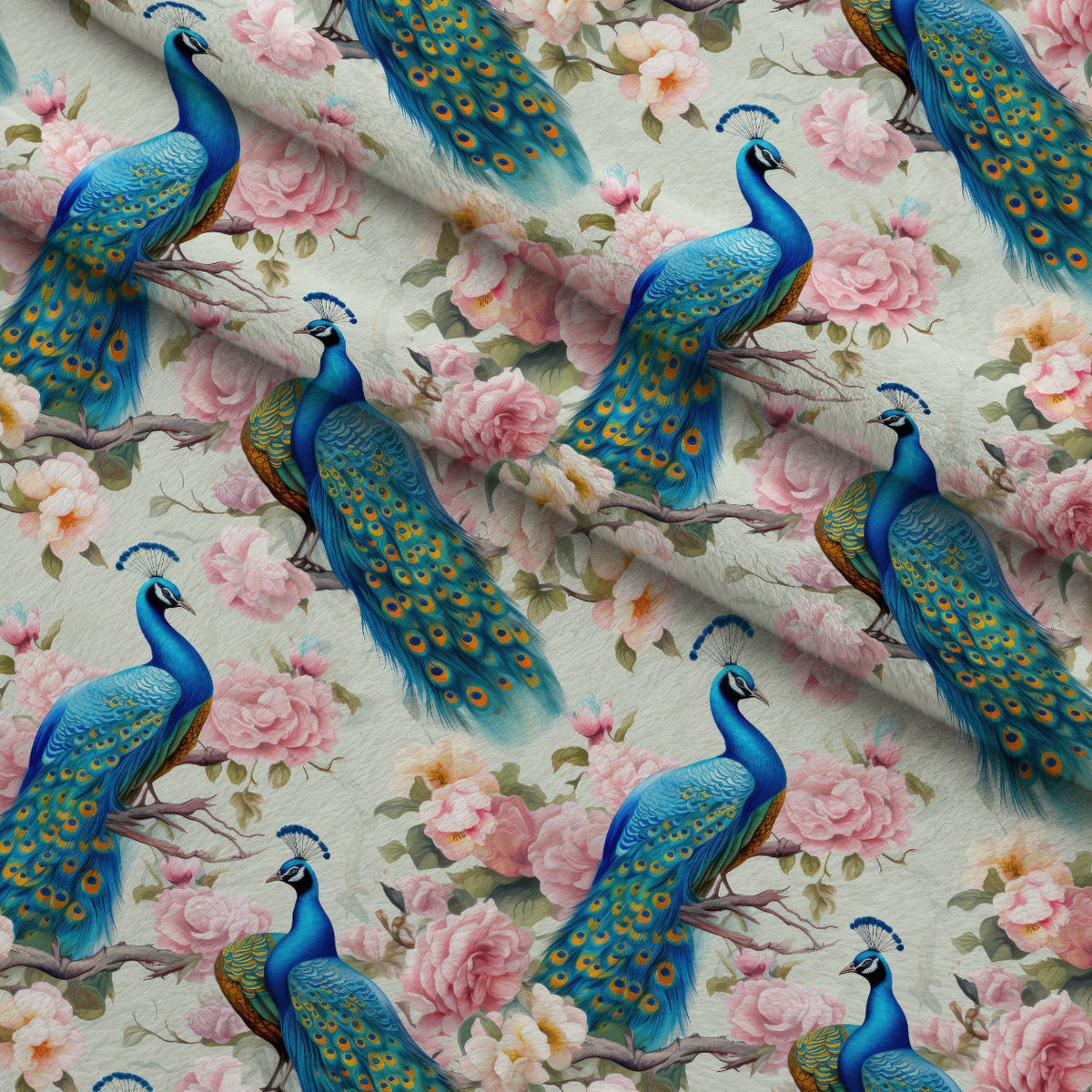 Regal Plumes Pattern 7 Fleece Fabric — fleece fabric folded close-up preview (mv-fleece-v1:lying)