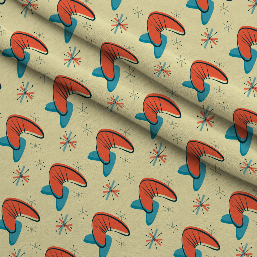 Retro Boomerangs Pattern 10 Fleece Fabric — fleece fabric folded close-up preview (mv-fleece-v1:lying)