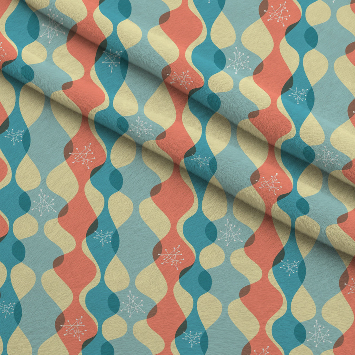 Retro Boomerangs Pattern 6 Fleece Fabric — fleece fabric folded close-up preview (mv-fleece-v1:lying)