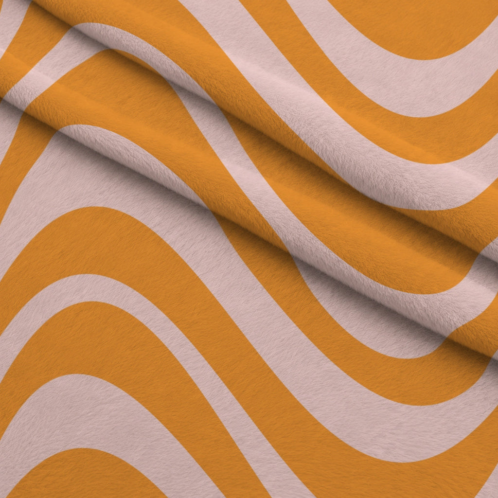 Retro Daisy Checkers Pattern 10 Fleece Fabric — fleece fabric folded close-up preview (mv-fleece-v1:lying)