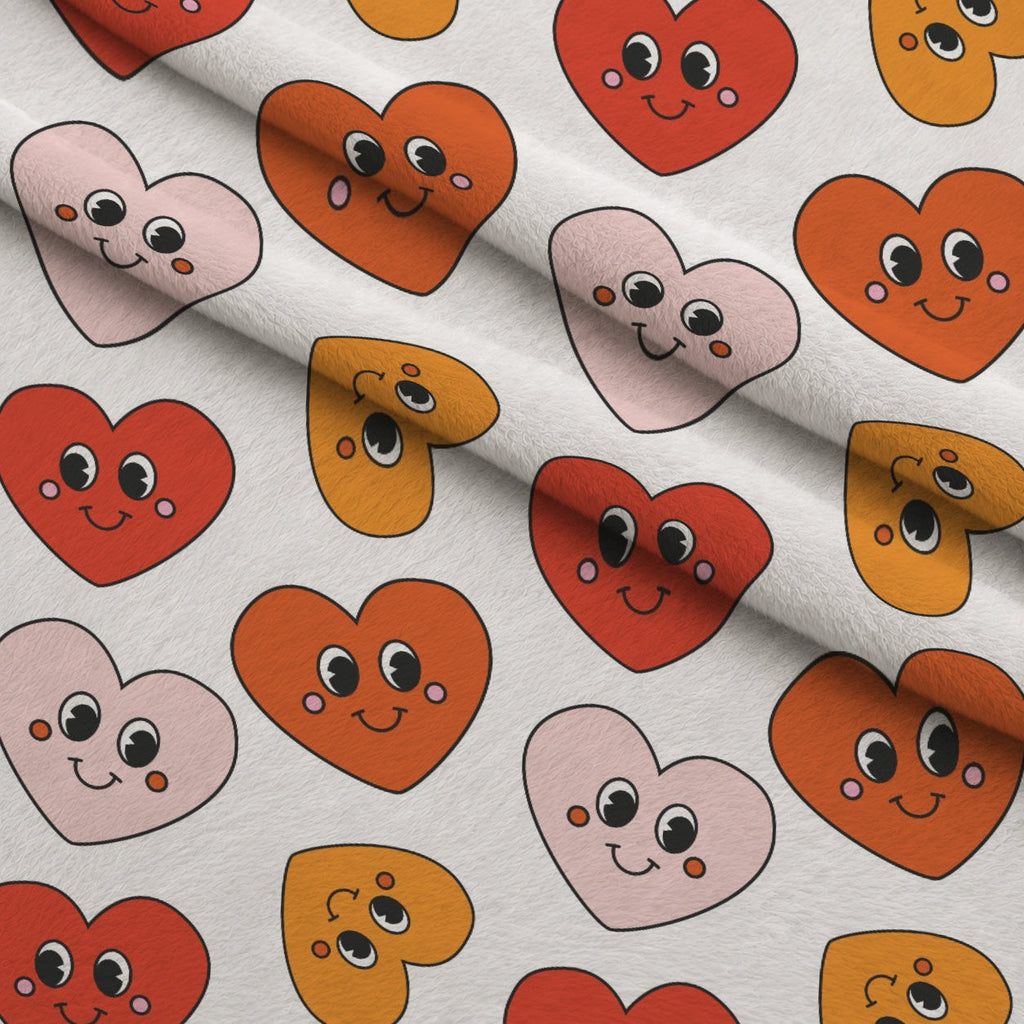 Retro Daisy Checkers Pattern 12 Fleece Fabric — fleece fabric folded close-up preview (mv-fleece-v1:lying)