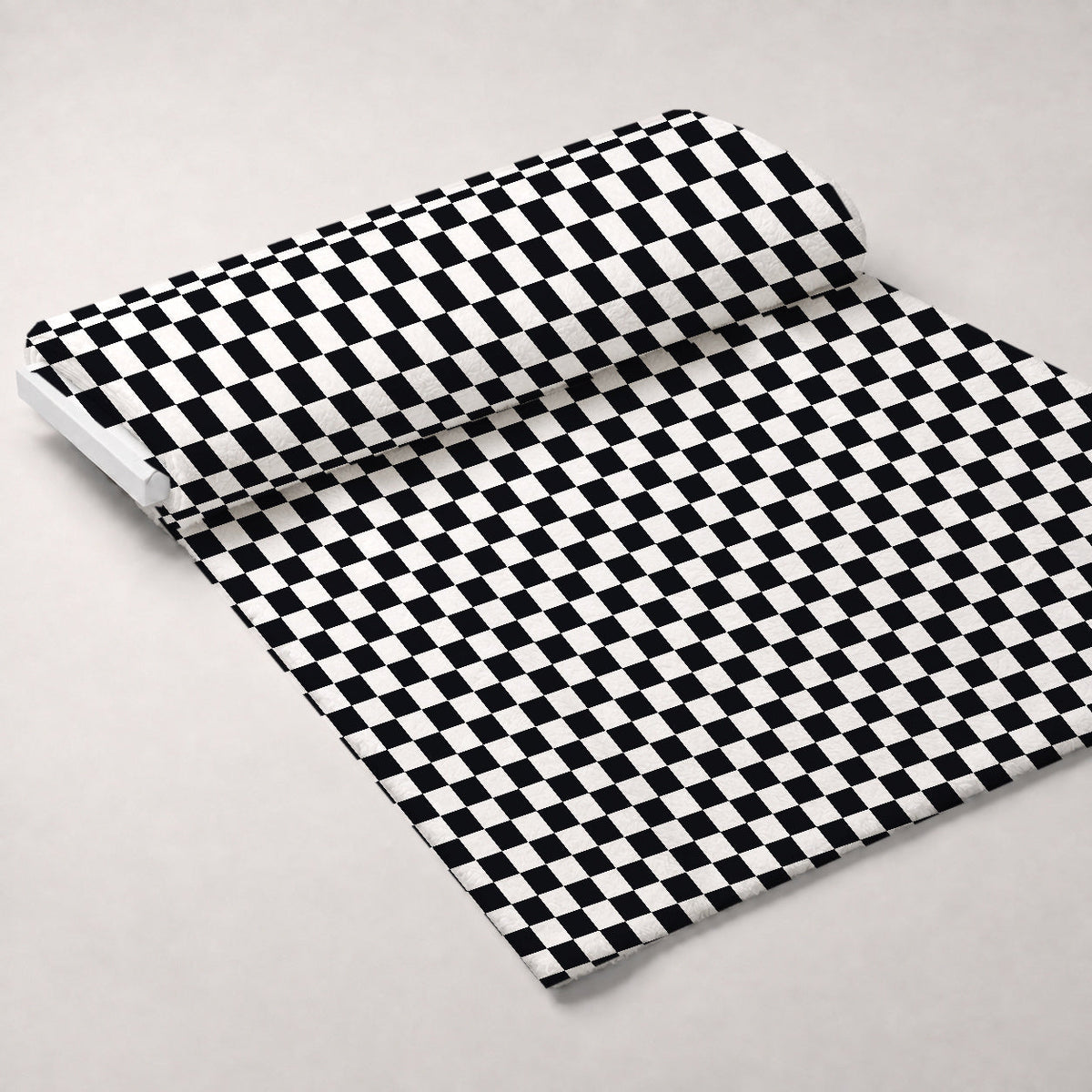 Retro Daisy Checkers Pattern 14 Fleece Fabric — fleece fabric unrolled bolt preview (mv-fleece-v1:bolt)
