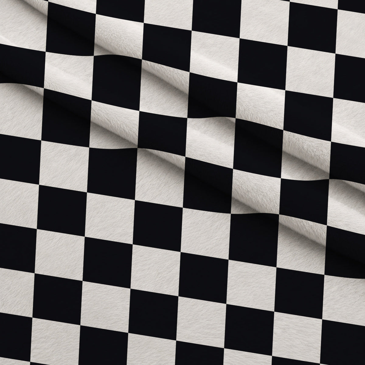 Retro Daisy Checkers Pattern 14 Fleece Fabric — fleece fabric folded close-up preview (mv-fleece-v1:lying)