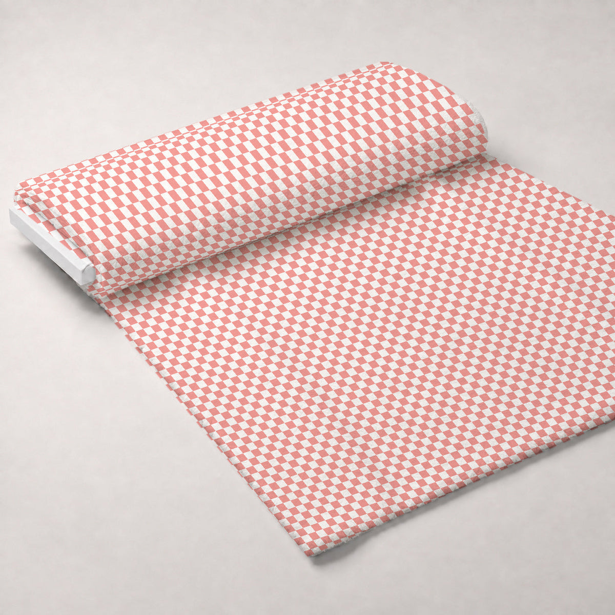 Retro Daisy Checkers Pattern 2 Fleece Fabric — fleece fabric unrolled bolt preview (mv-fleece-v1:bolt)