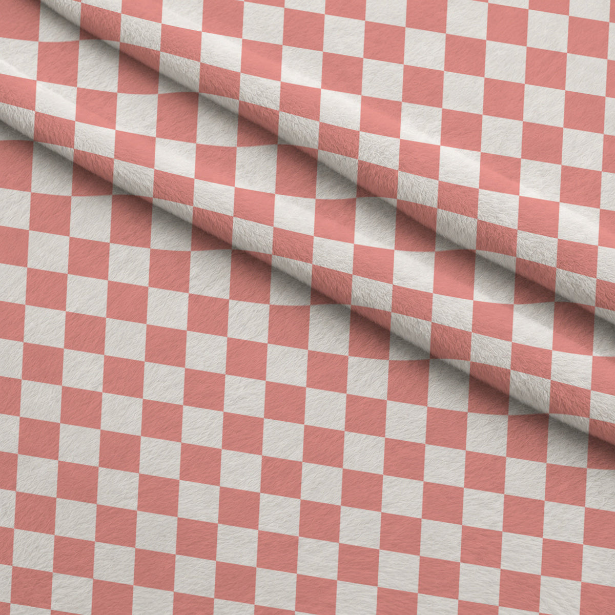 Retro Daisy Checkers Pattern 2 Fleece Fabric — fleece fabric folded close-up preview (mv-fleece-v1:lying)