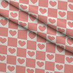 Retro Daisy Checkers Pattern 3 Fleece Fabric — fleece fabric folded close-up preview (mv-fleece-v1:lying)