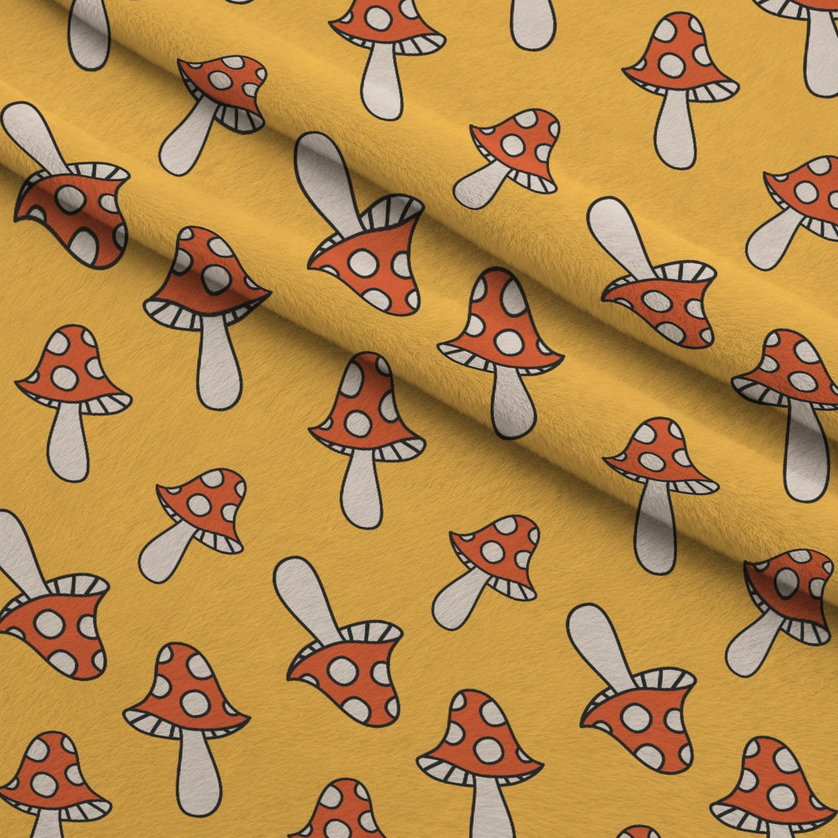 Retro Daisy Checkers Pattern 4 Fleece Fabric — fleece fabric folded close-up preview (mv-fleece-v1:lying)