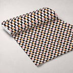 Retro Daisy Checkers Pattern 5 Fleece Fabric — fleece fabric unrolled bolt preview (mv-fleece-v1:bolt)