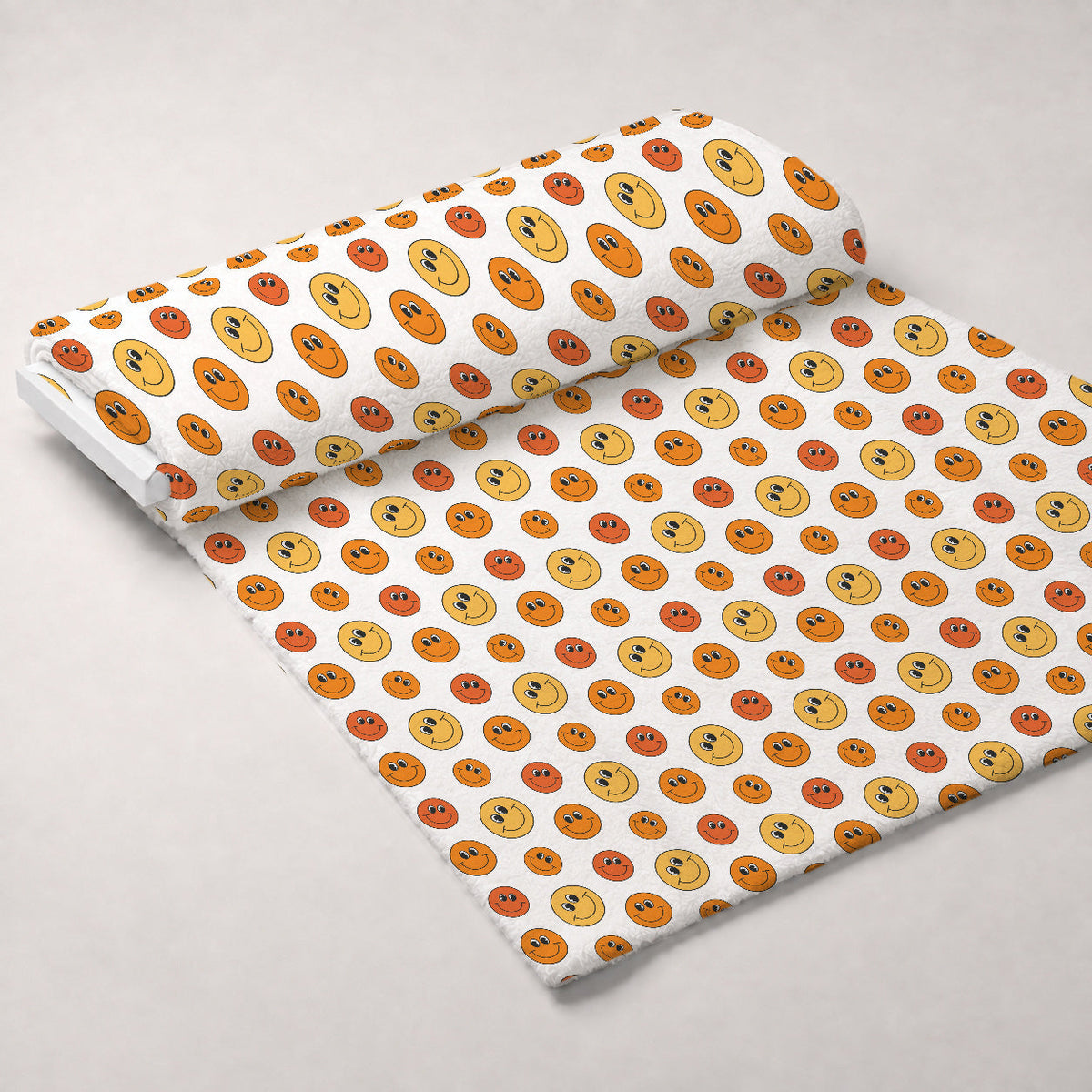 Retro Daisy Checkers Pattern 6 Fleece Fabric — fleece fabric unrolled bolt preview (mv-fleece-v1:bolt)