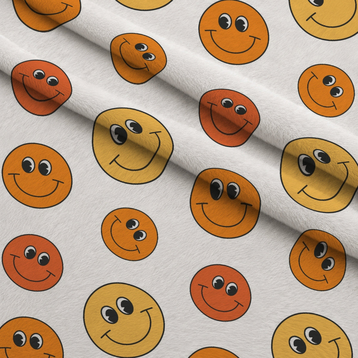 Retro Daisy Checkers Pattern 6 Fleece Fabric — fleece fabric folded close-up preview (mv-fleece-v1:lying)