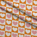 Retro Daisy Checkers Pattern 8 Fleece Fabric — fleece fabric folded close-up preview (mv-fleece-v1:lying)