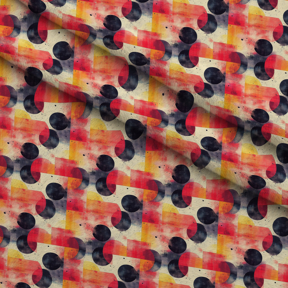 Retro Ember Wash Pattern 10 Fleece Fabric — fleece fabric folded close-up preview (mv-fleece-v1:lying)