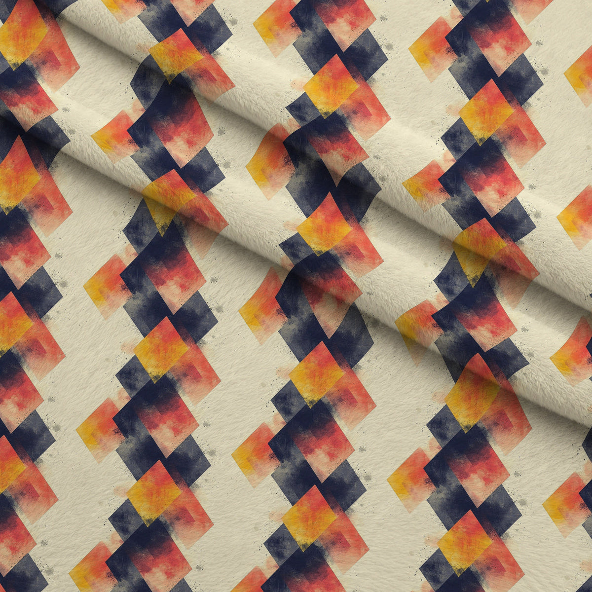 Retro Ember Wash Pattern 11 Fleece Fabric — fleece fabric folded close-up preview (mv-fleece-v1:lying)
