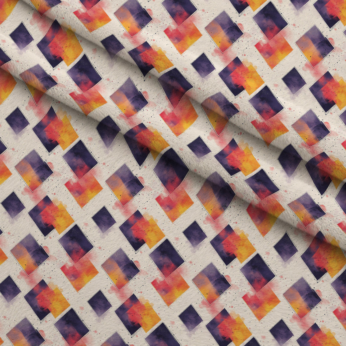 Retro Ember Wash Pattern 12 Fleece Fabric — fleece fabric folded close-up preview (mv-fleece-v1:lying)