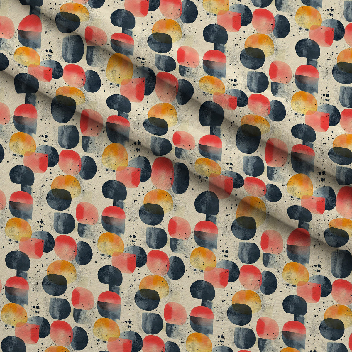 Retro Ember Wash Pattern 2 Fleece Fabric — fleece fabric folded close-up preview (mv-fleece-v1:lying)