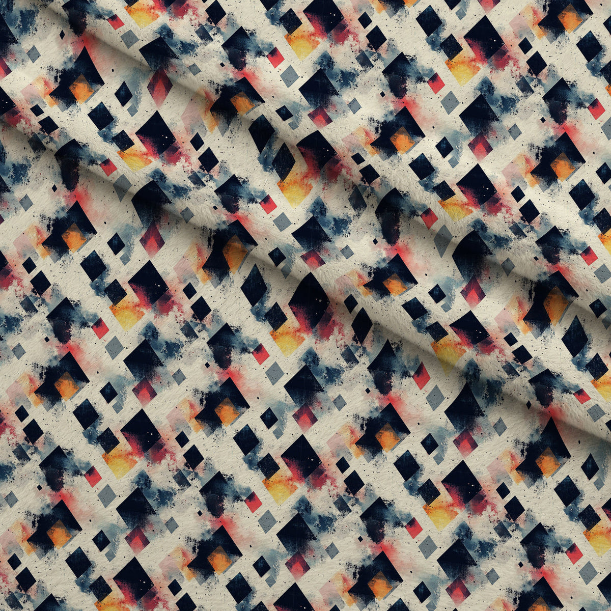 Retro Ember Wash Pattern 3 Fleece Fabric — fleece fabric folded close-up preview (mv-fleece-v1:lying)