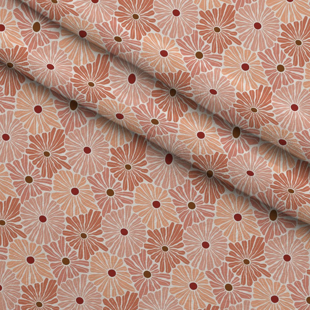 Retro Floral Pattern 1 Fleece Fabric — fleece fabric folded close-up preview (mv-fleece-v1:lying)