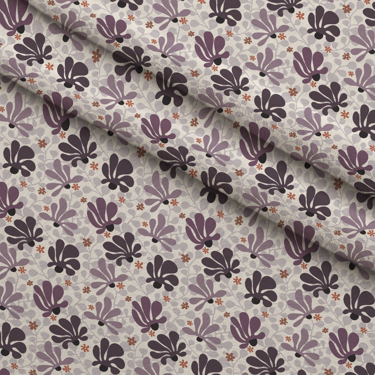Retro Floral Pattern 11 Fleece Fabric — fleece fabric folded close-up preview (mv-fleece-v1:lying)