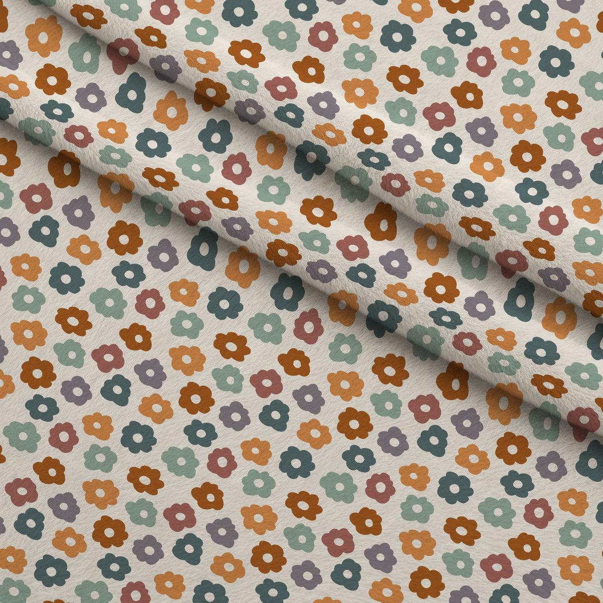 Retro Floral Pattern 12 Fleece Fabric — fleece fabric folded close-up preview (mv-fleece-v1:lying)
