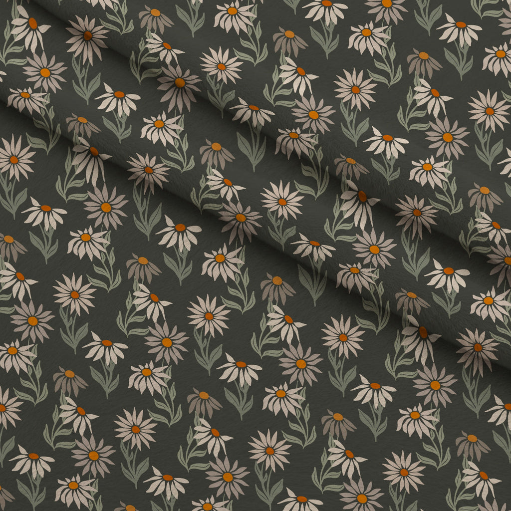 Retro Floral Pattern 3 Fleece Fabric — fleece fabric folded close-up preview (mv-fleece-v1:lying)