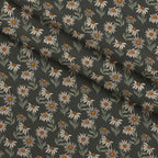 Retro Floral Pattern 3 Fleece Fabric — fleece fabric folded close-up preview (mv-fleece-v1:lying)