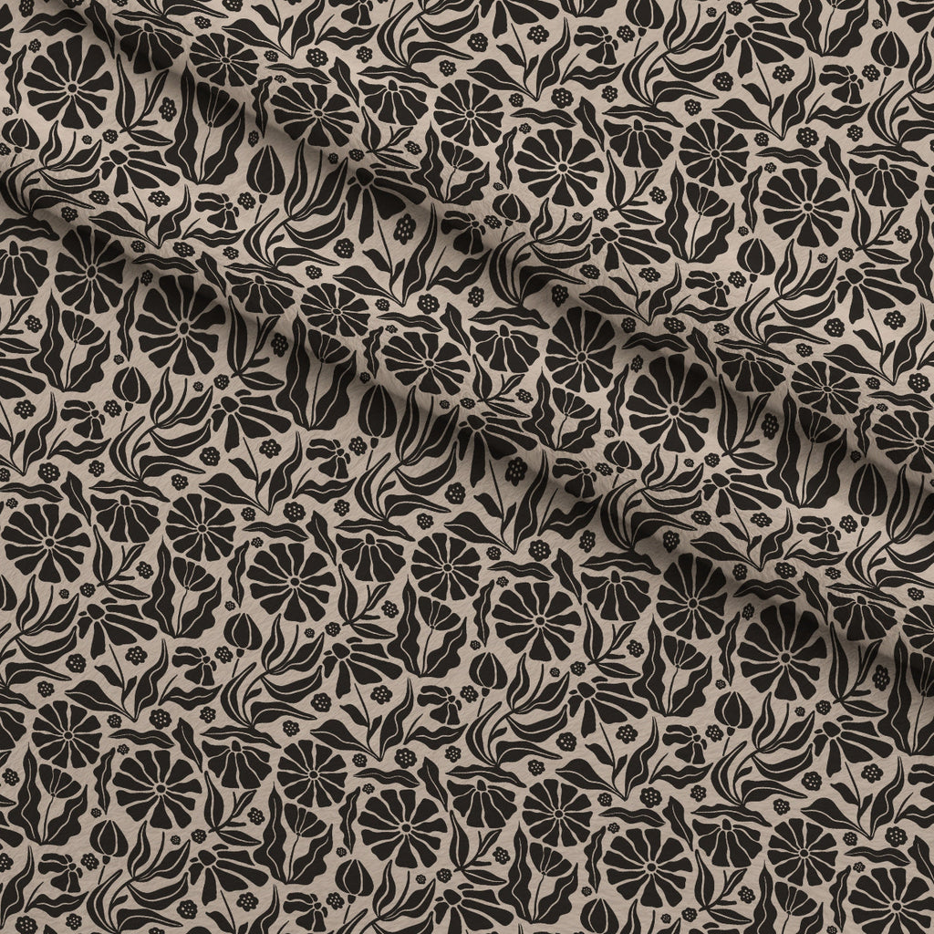Retro Floral Pattern 6 Fleece Fabric — fleece fabric folded close-up preview (mv-fleece-v1:lying)