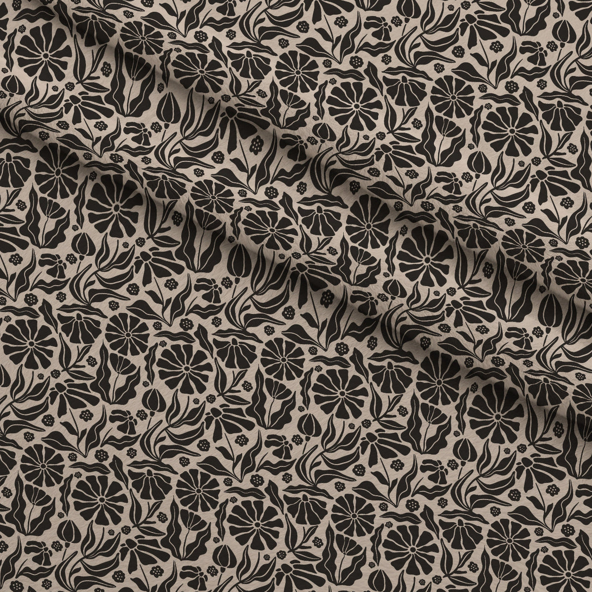 Retro Floral Pattern 6 Fleece Fabric — fleece fabric folded close-up preview (mv-fleece-v1:lying)