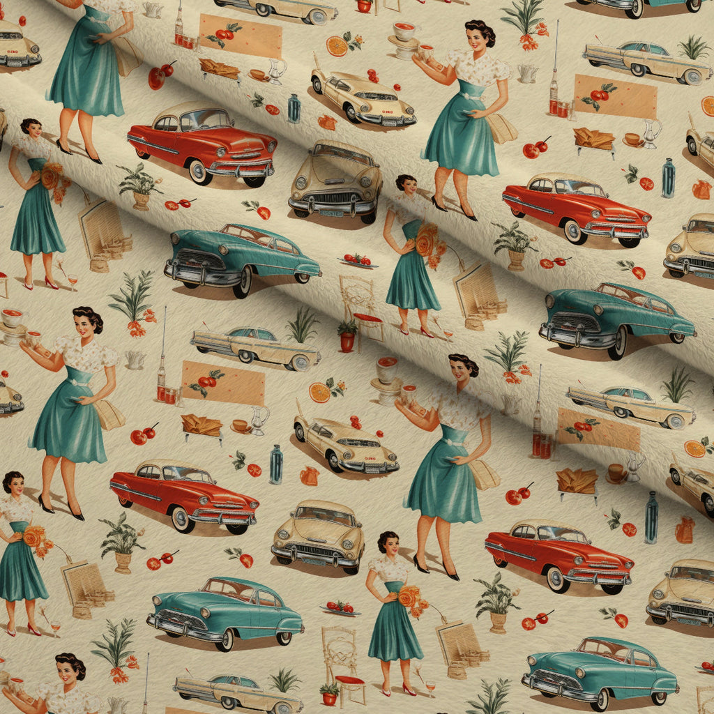 Retro Keepsakes Pattern 1 Fleece Fabric — fleece fabric folded close-up preview (mv-fleece-v1:lying)