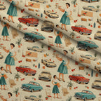 Retro Keepsakes Pattern 1 Fleece Fabric — fleece fabric folded close-up preview (mv-fleece-v1:lying)