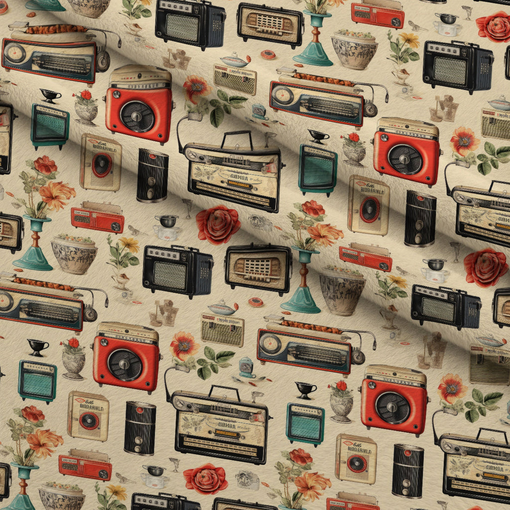 Retro Keepsakes Pattern 10 Fleece Fabric — fleece fabric folded close-up preview (mv-fleece-v1:lying)