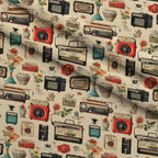 Retro Keepsakes Pattern 10 Fleece Fabric — fleece fabric folded close-up preview (mv-fleece-v1:lying)