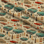 Retro Keepsakes Pattern 12 Fleece Fabric — fleece fabric folded close-up preview (mv-fleece-v1:lying)