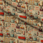 Retro Keepsakes Pattern 17 Fleece Fabric — fleece fabric folded close-up preview (mv-fleece-v1:lying)