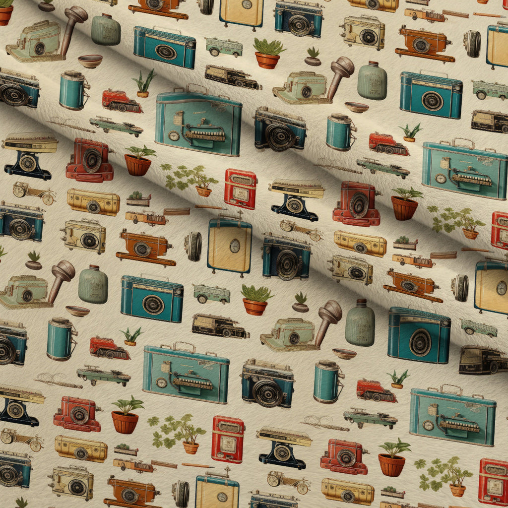 Retro Keepsakes Pattern 18 Fleece Fabric — fleece fabric folded close-up preview (mv-fleece-v1:lying)