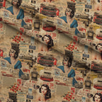 Retro Keepsakes Pattern 6 Fleece Fabric — fleece fabric folded close-up preview (mv-fleece-v1:lying)