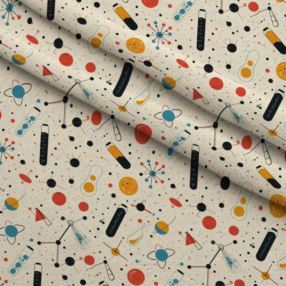 Retro Lab Pattern 10 Fleece Fabric — fleece fabric folded close-up preview (mv-fleece-v1:lying)