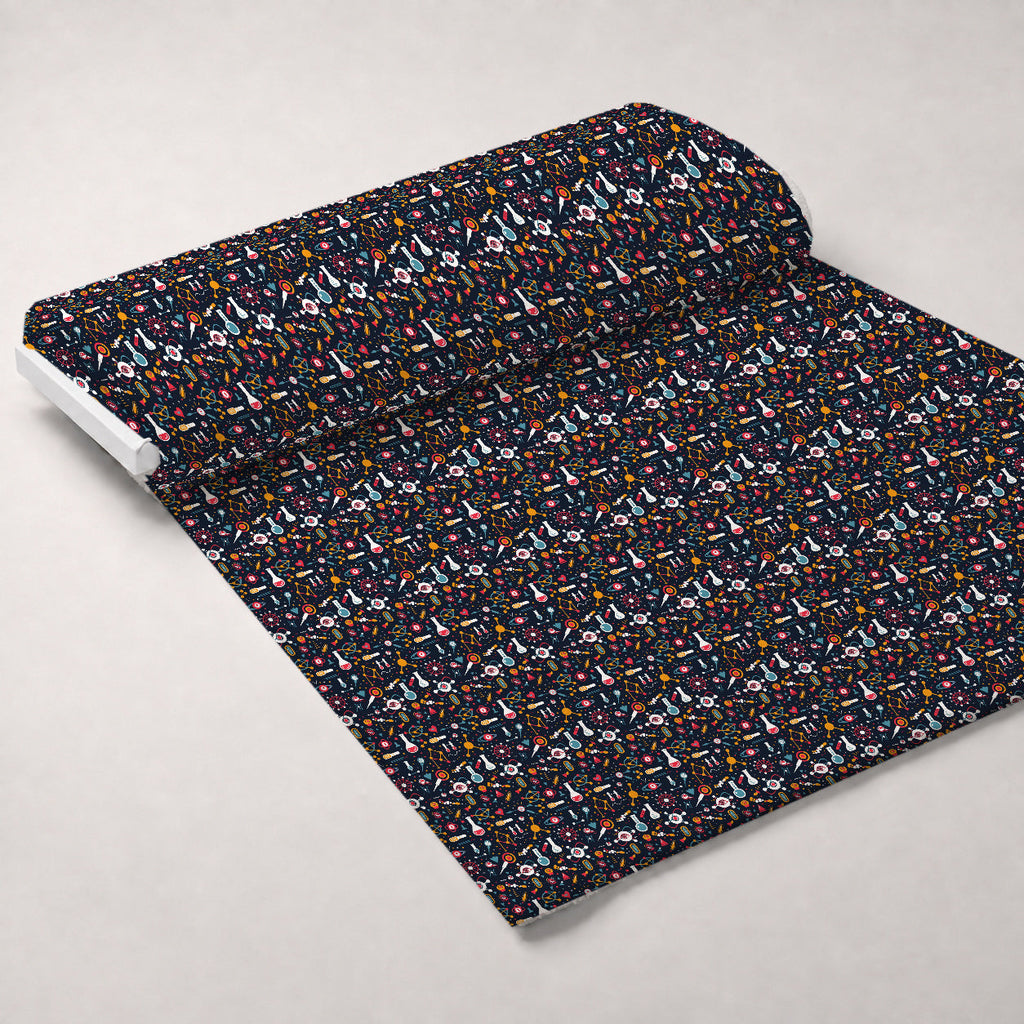 Retro Lab Pattern 12 Fleece Fabric — fleece fabric unrolled bolt preview (mv-fleece-v1:bolt)