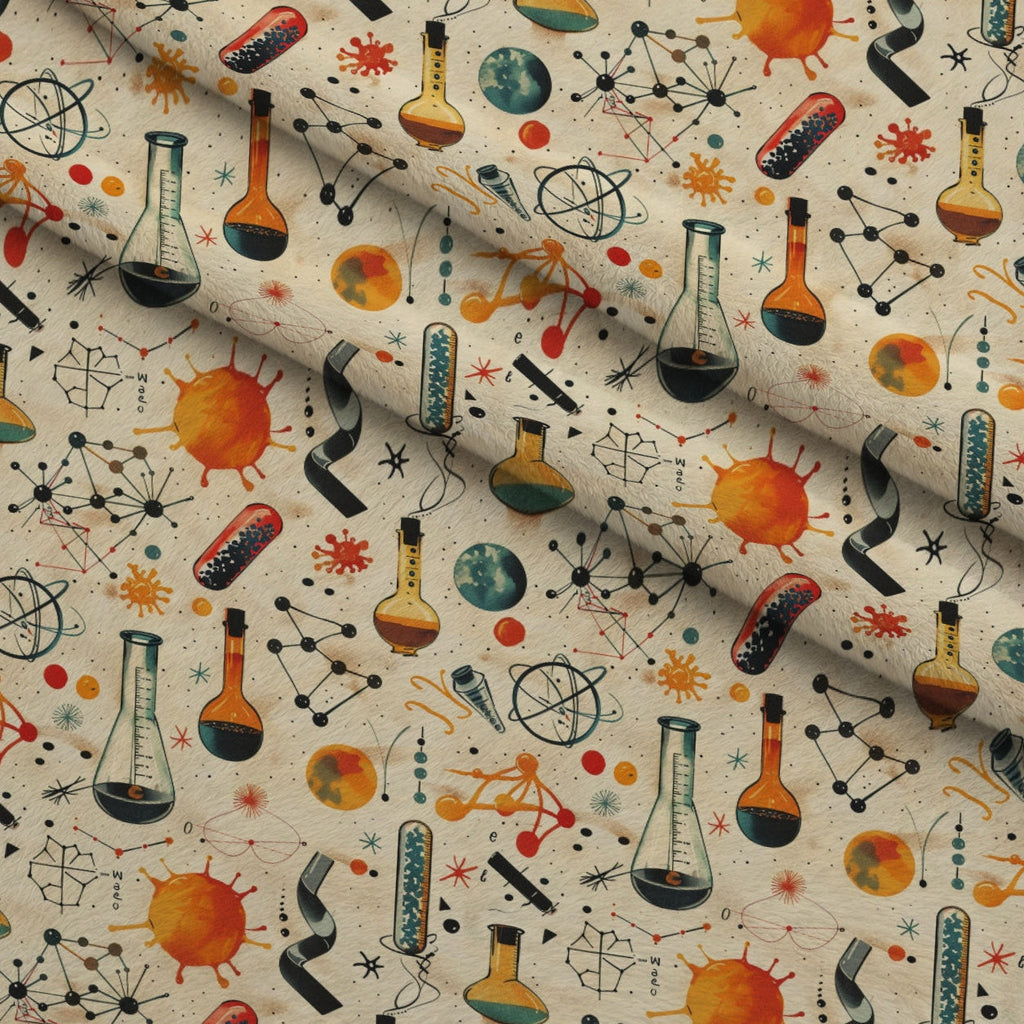 Retro Lab Pattern 13 Fleece Fabric — fleece fabric folded close-up preview (mv-fleece-v1:lying)
